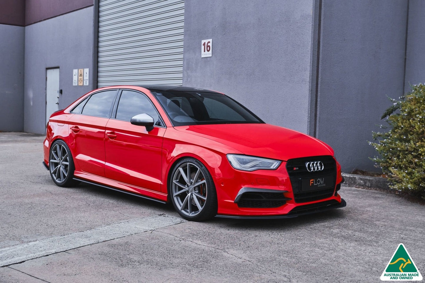Flow Designs S3 8V Sedan Pre-Facelift Front Lip Splitter Extensions (Pair)