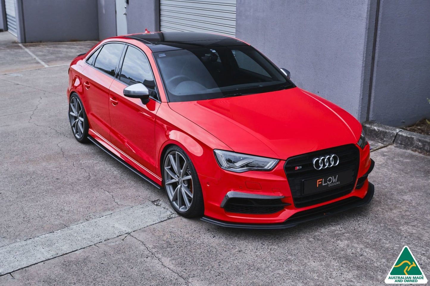 Flow Designs S3 8V Sedan Pre-Facelift Front Lip Splitter Extensions (Pair)