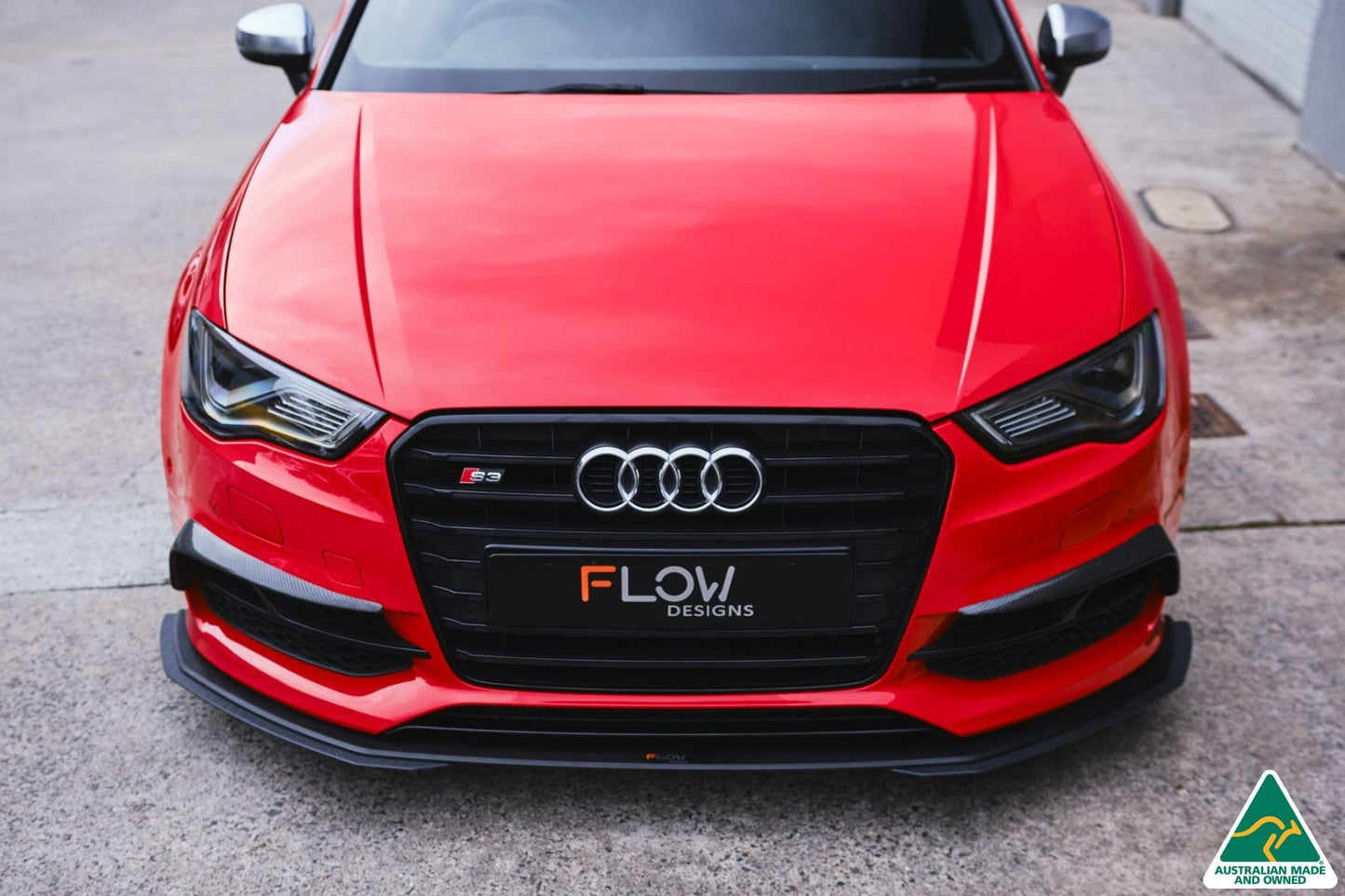 Flow Designs S3 8V Sedan Pre-Facelift Front Lip Splitter Extensions (Pair)