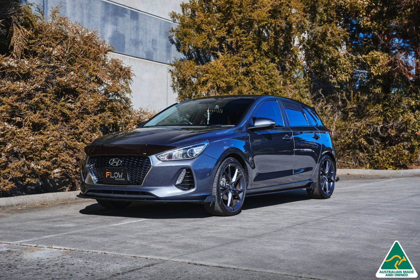 Flow Designs i30 Hatch PD1, PD2 2018-2020 Front Lip Splitter & Mounting Brace