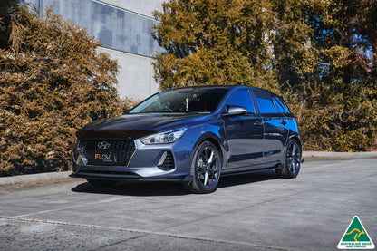 Flow Designs i30 Hatch PD1, PD2 2018-2020 Front Lip Splitter & Mounting Brace