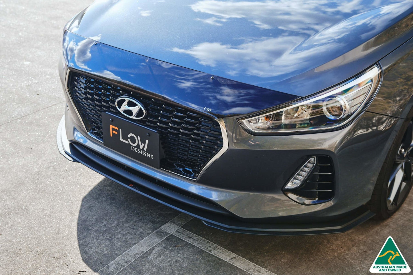 Flow Designs i30 Hatch PD1, PD2 2018-2020 Front Lip Splitter Extensions (Pair)
