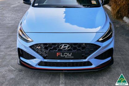 Flow Designs i30N Hatch PD FL 2021 Front Lip Splitter & Reinforcement Brackets