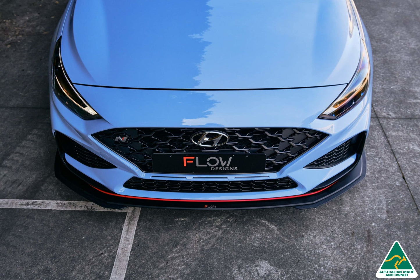 Flow Designs i30N Hatch PD FL 2021 Front Lip Splitter Extensions (Pair)
