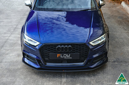 Flow Designs S3 8V Sedan Facelift Front Lip Splitter & Mounting Brace