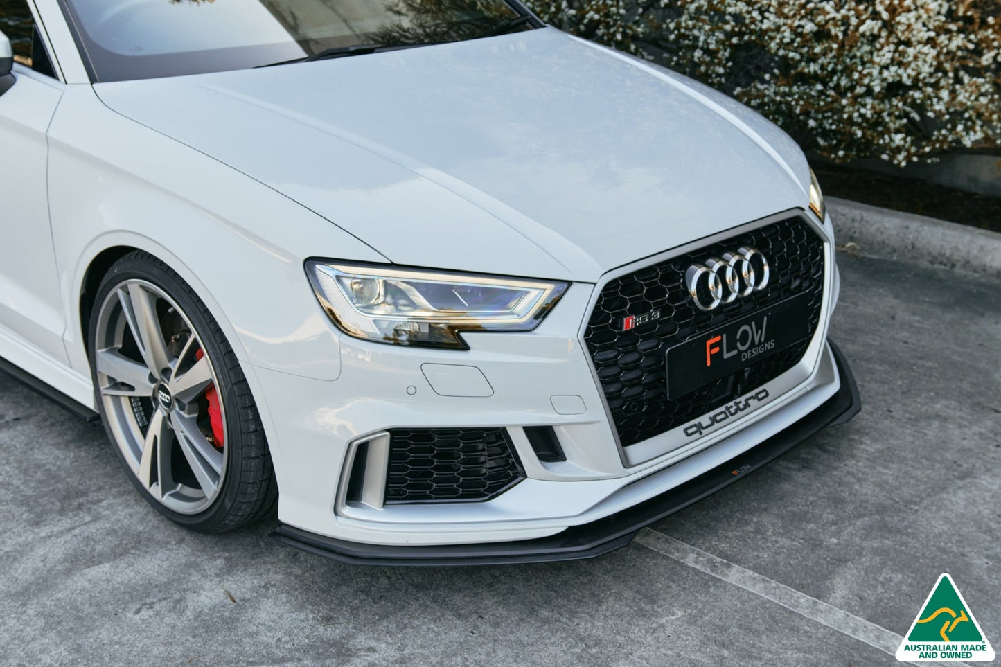 Flow Designs RS3 8V Sedan Facelift Front Lip Splitter Extensions (Pair)