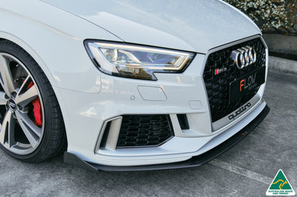 Flow Designs RS3 8V Sedan Facelift Front Lip Splitter Winglets (Pair)