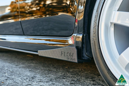 Flow Designs EX-DISPLAY - Impreza WRX/RS G3 Hatch/Sedan PFL Side Skirt Splitters (Pair) - TEXTURED MATTE BLACK