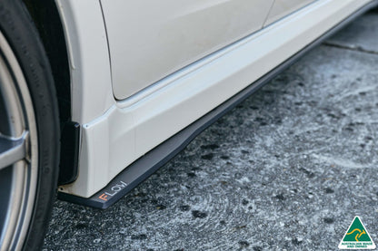 Flow Designs EX-DISPLAY - Impreza WRX/RS G3 Hatch/Sedan PFL Side Skirt Splitters (Pair) - TEXTURED MATTE BLACK