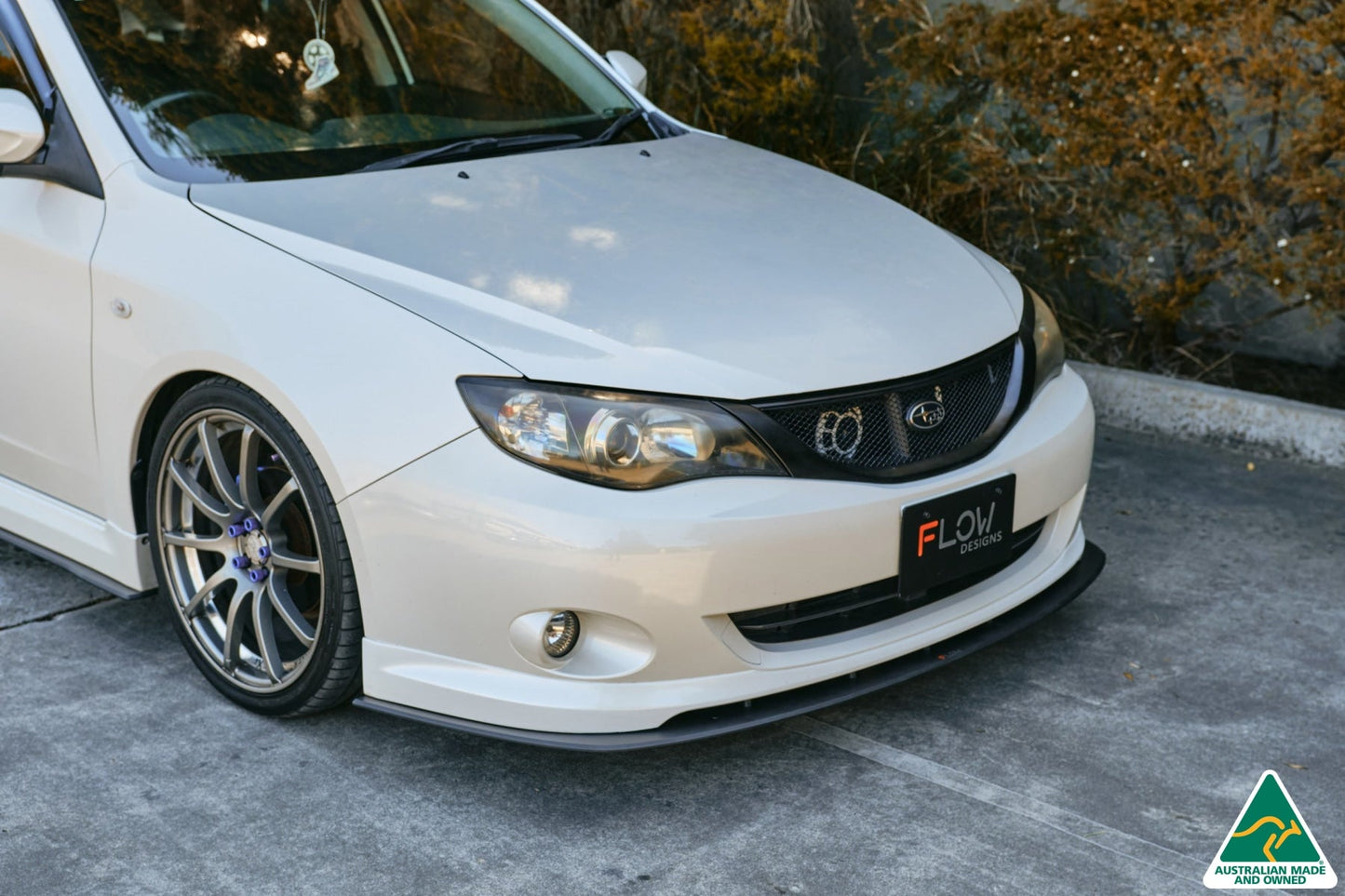 Flow Designs Impreza WRX/RS G3 Hatch PFL Front Lip Splitter & Mounting Brace
