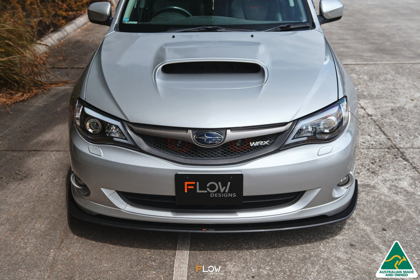Flow Designs Impreza WRX/RS G3 Sedan PFL Front Lip Splitter & Mounting Brace