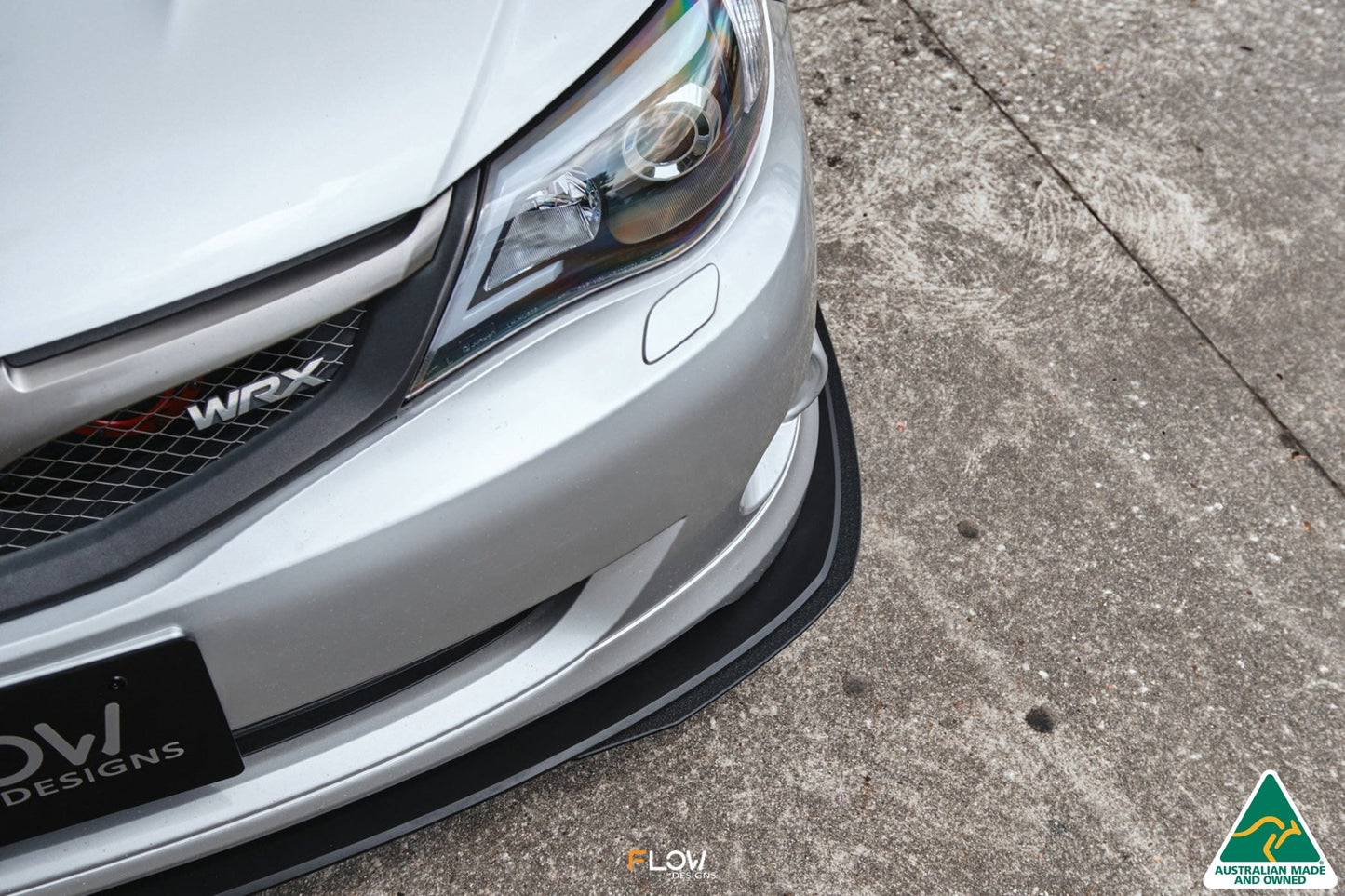 Flow Designs Impreza WRX/RS G3 Sedan PFL Front Lip Splitter & Mounting Brace