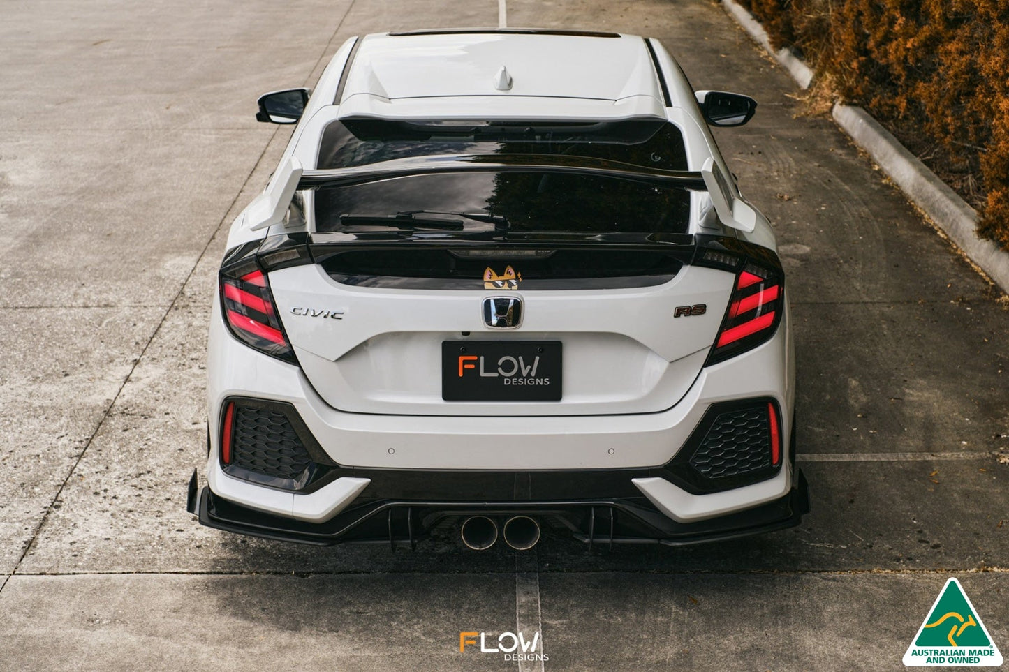 Flow Designs DEMO STOCK - FK4/FK7 Civic RS Hatch PFL Flow-Lock Rear Diffuser - GLOSS BLACK