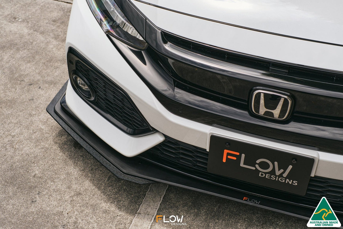 Flow Designs FK4/FK7 Civic RS Hatch PFL Front Lip Splitter Extensions (Pair)