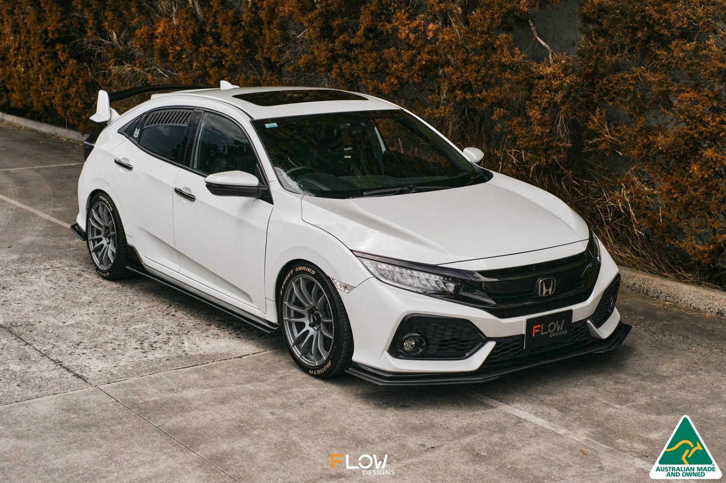Flow Designs FK4/FK7 Civic RS Hatch PFL Front Lip Splitter Extensions (Pair)