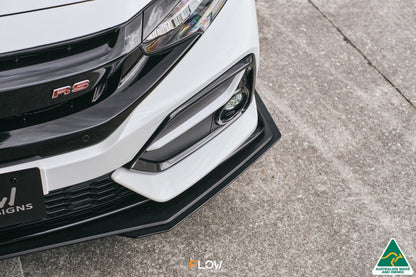 Flow Designs FK4/FK7 Civic RS Hatch FL Front Lip Splitter Extensions (Pair)