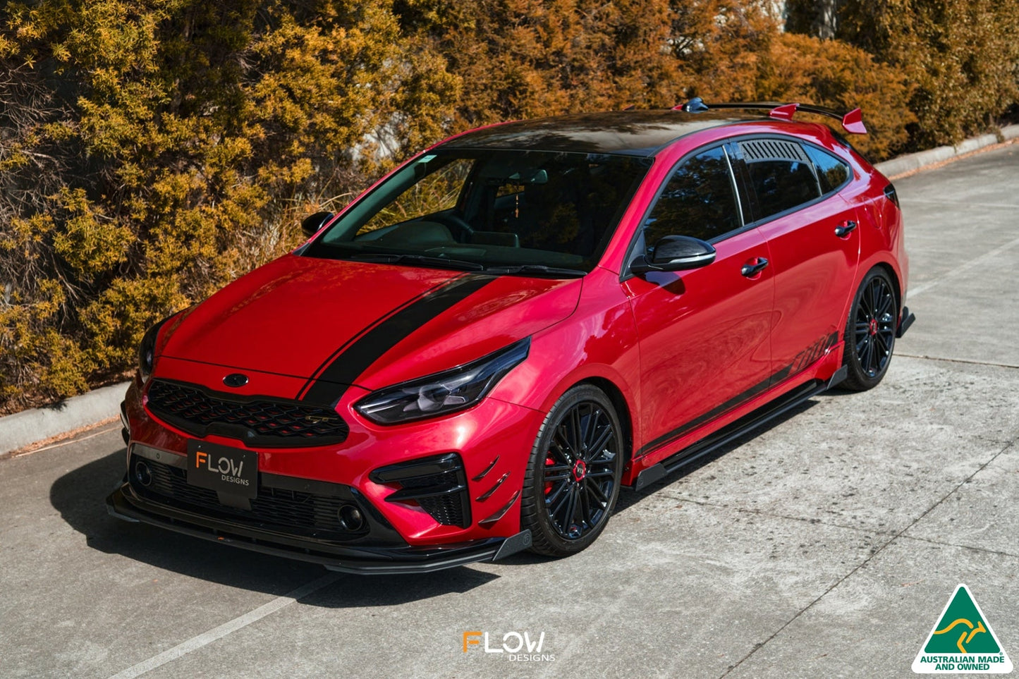Flow Designs Cerato GT PFL Front Lip Splitter & Reinforcement Brackets