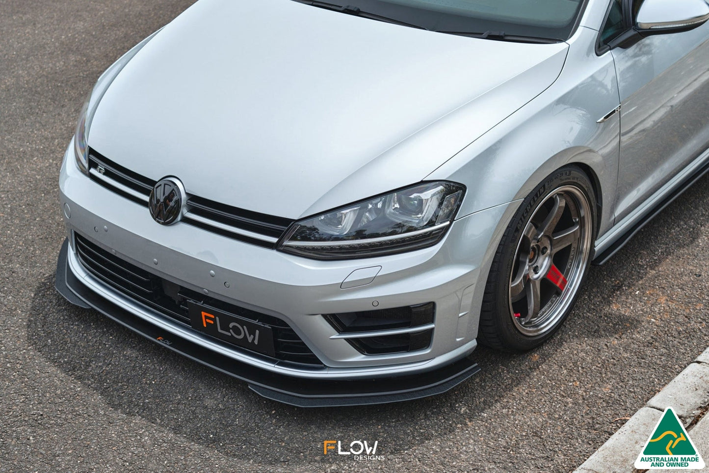 Flow Designs MK7 Golf R (USDM) Chassis Mounted Front Lip Splitter V3