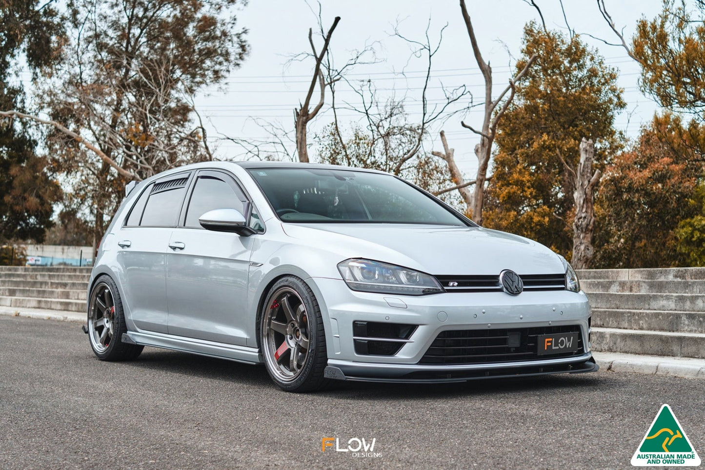 Flow Designs MK7 Golf R (USDM) Chassis Mounted Front Lip Splitter V3
