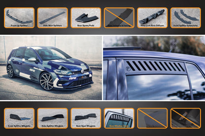 Flow Designs MK7.5 Golf R Full Lip Splitter Set with Flow-Lock Rear Diffuser