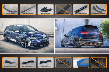 Flow Designs MK7.5 Golf R Full Lip Splitter Set with Flow-Lock Rear Diffuser