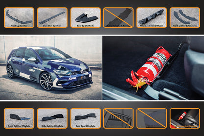 Flow Designs MK7.5 Golf R Full Lip Splitter Set with Flow-Lock Rear Diffuser