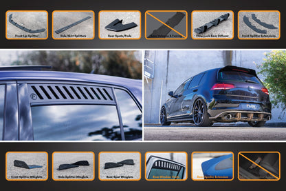 Flow Designs MK7.5 Golf R Full Lip Splitter Set with Flow-Lock Rear Diffuser