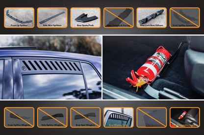 Flow Designs MK7.5 Golf R Full Lip Splitter Set with Flow-Lock Rear Diffuser
