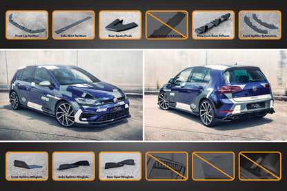 Flow Designs MK7.5 Golf R Full Lip Splitter Set with Flow-Lock Rear Diffuser