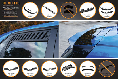 Flow Designs i30 Hatch PD1, PD2 2018-2020 Full Lip Splitter Set with Flow-Lock Rear Diffuser