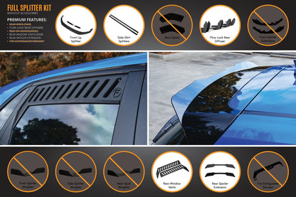 Flow Designs i30 Hatch PD1, PD2 2018-2020 Full Lip Splitter Set with Flow-Lock Rear Diffuser