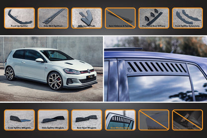 Flow Designs MK7.5 Golf GTI Full Lip Splitter Set with Flow-Lock Rear Diffuser
