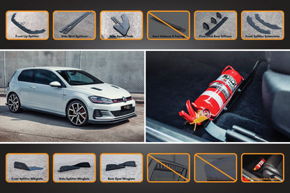 Flow Designs MK7.5 Golf GTI Full Lip Splitter Set with Flow-Lock Rear Diffuser