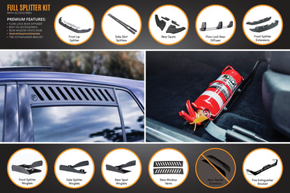 Flow Designs MK7 Golf GTI Full Lip Splitter Set with Flow-Lock Rear Diffuser