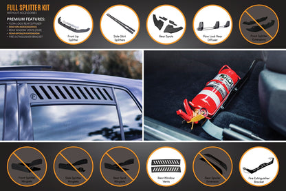 Flow Designs MK7 Golf GTI Full Lip Splitter Set with Flow-Lock Rear Diffuser