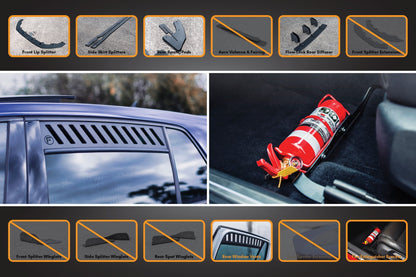 Flow Designs MK7.5 Golf GTI Full Lip Splitter Set with Flow-Lock Rear Diffuser