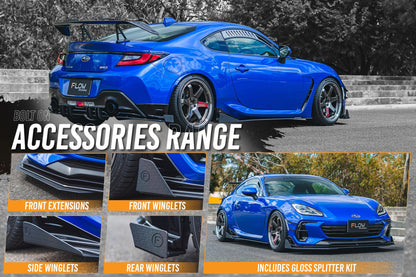 Flow Designs ZD8 BRZ STI Full Lip Splitter Set (GLOSS BLACK)