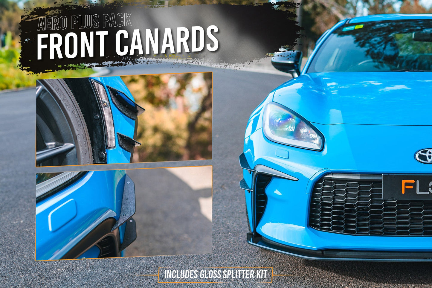 Flow Designs ZN8 GR86 Full Lip Splitter Set (GLOSS BLACK)
