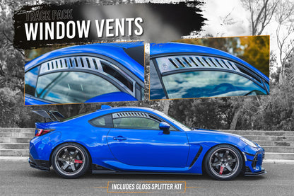 Flow Designs ZD8 BRZ STI Full Lip Splitter Set (GLOSS BLACK)