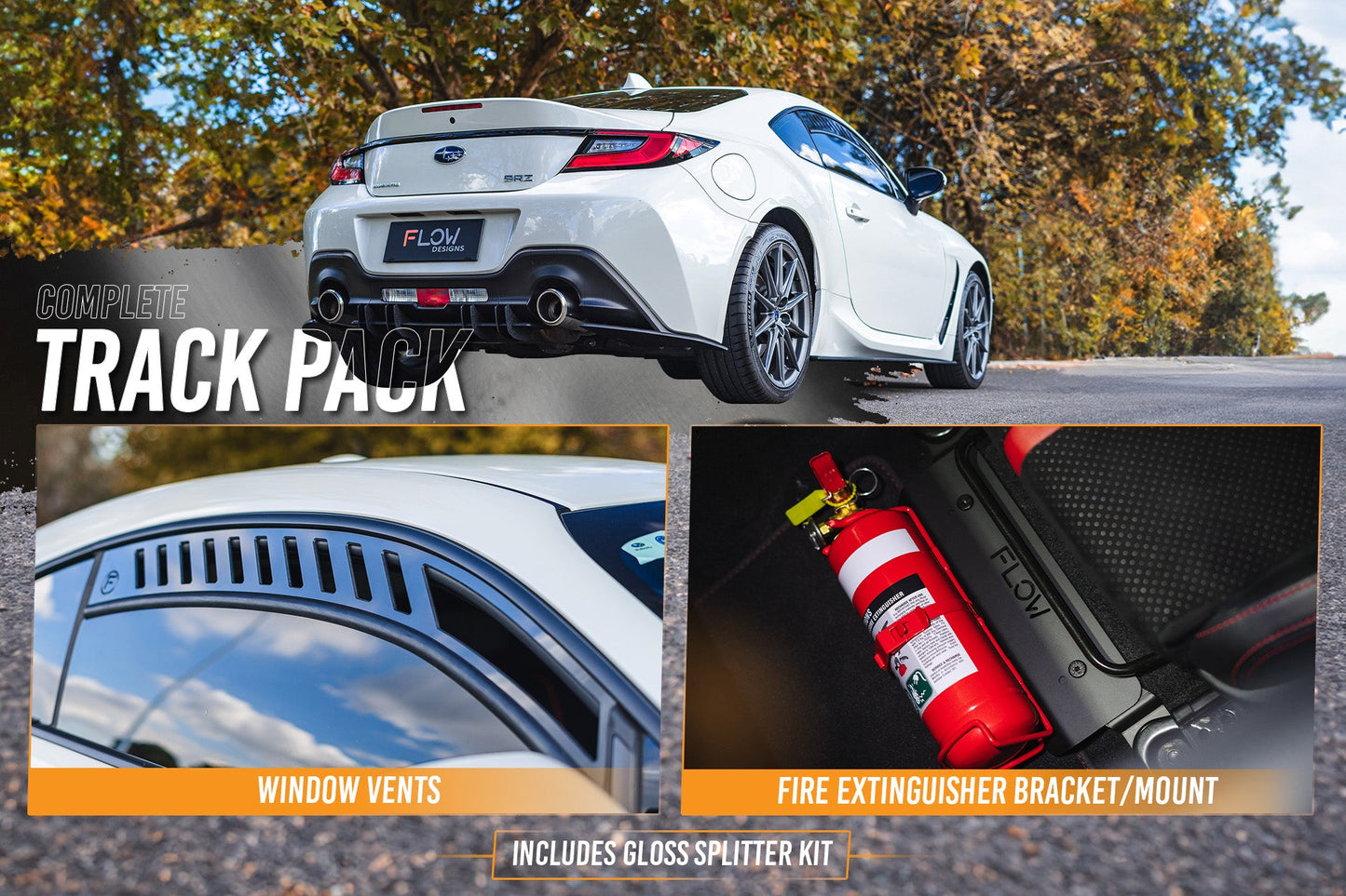 Flow Designs ZD8 BRZ Full Lip Splitter Set (GLOSS BLACK)