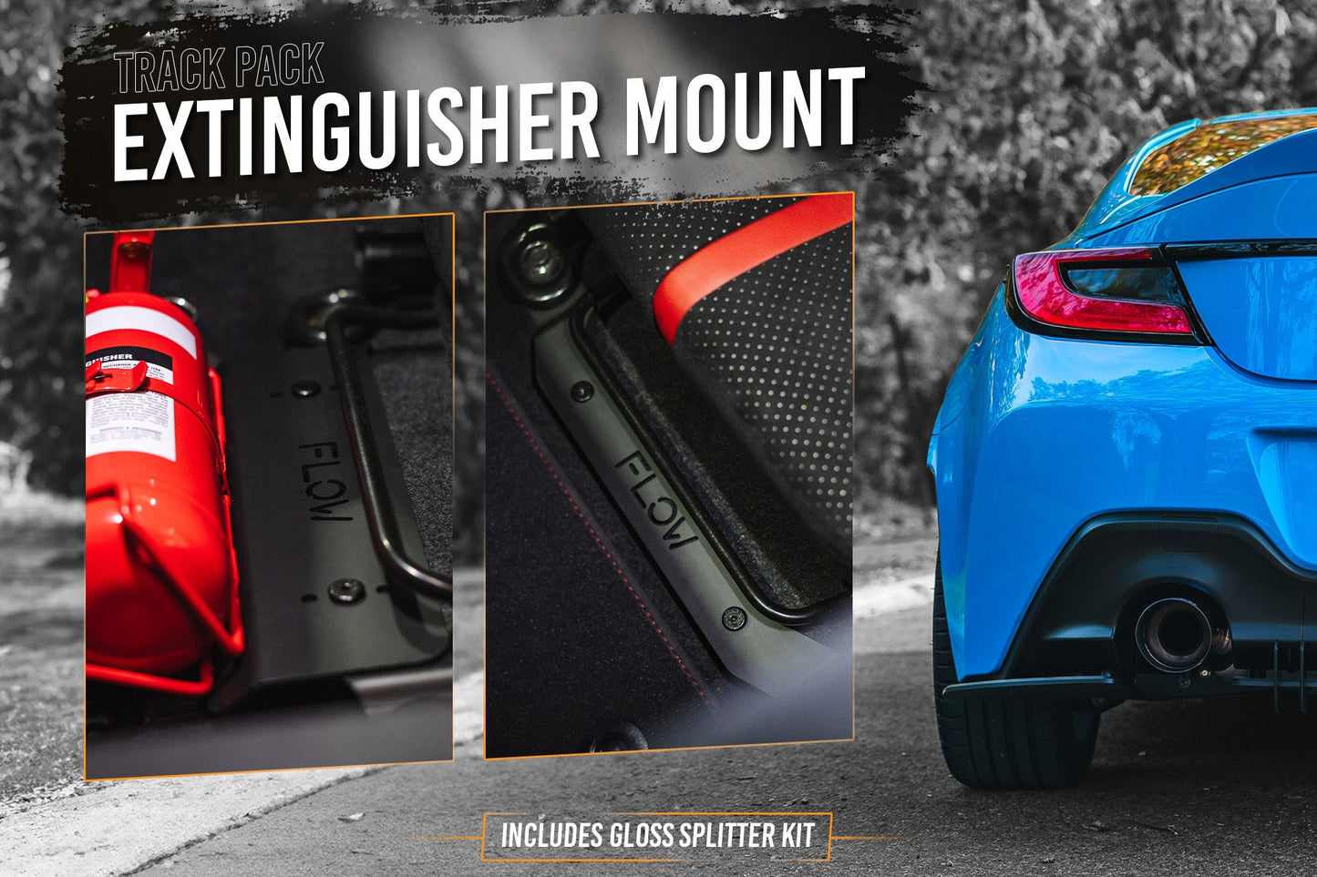 Flow Designs ZN8 GR86 Full Lip Splitter Set (GLOSS BLACK)