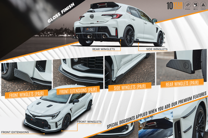 Flow Designs Corolla GR Full Lip Splitter Set (GLOSS BLACK)