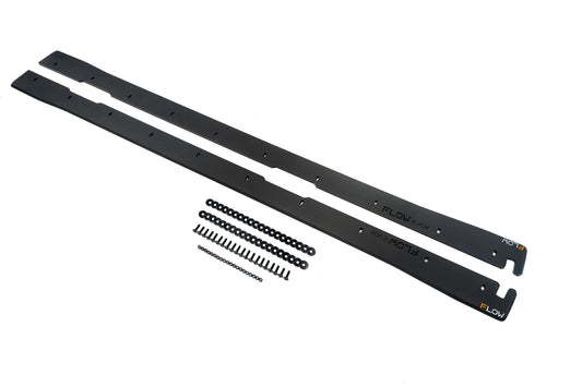 Flow Designs EX-DISPLAY - Lancer Evolution X Side Skirt Extension Splitters (Pair) - GLOSS BLACK