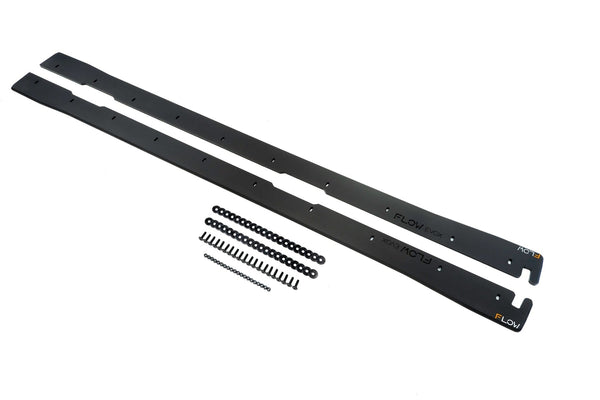 Flow Designs EX-DISPLAY - Lancer Evolution X Side Skirt Extension Splitters (Pair) - GLOSS BLACK