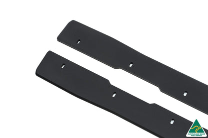 Flow Designs EX-DISPLAY - Lancer Evolution X Side Skirt Extension Splitters (Pair) - GLOSS BLACK