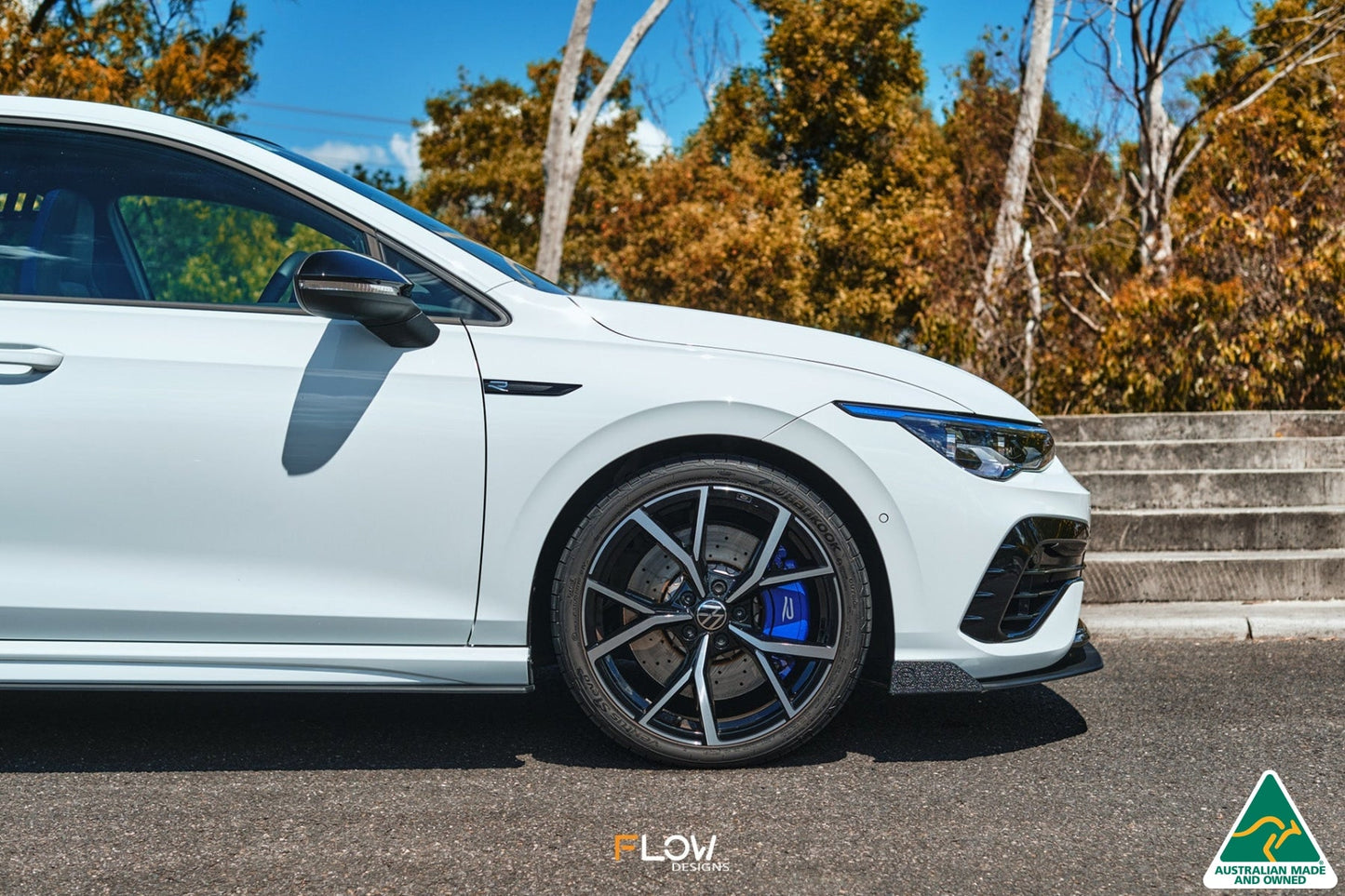 Flow Designs MK8 Golf R Front Lip Splitter Winglets (Pair)