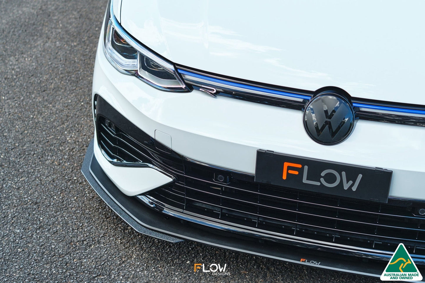 Flow Designs MK8 Golf R Front Lip Splitter Extensions (Pair)