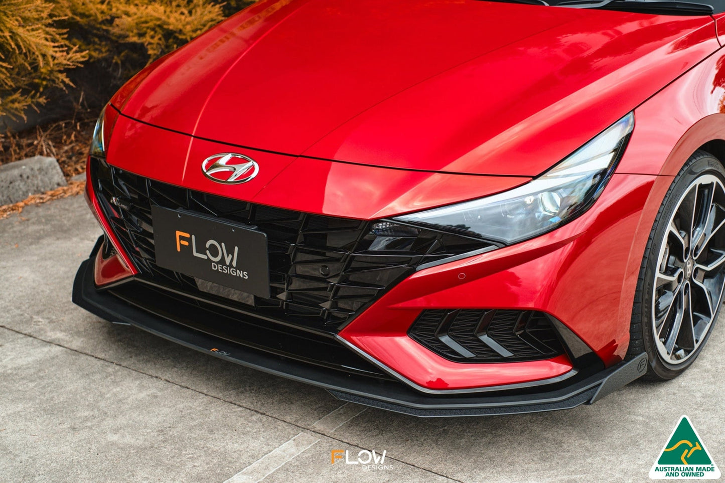 Flow Designs CN7 i30 N Line Sedan 2020 - 2022 Front Lip Splitter & Mounting Brace