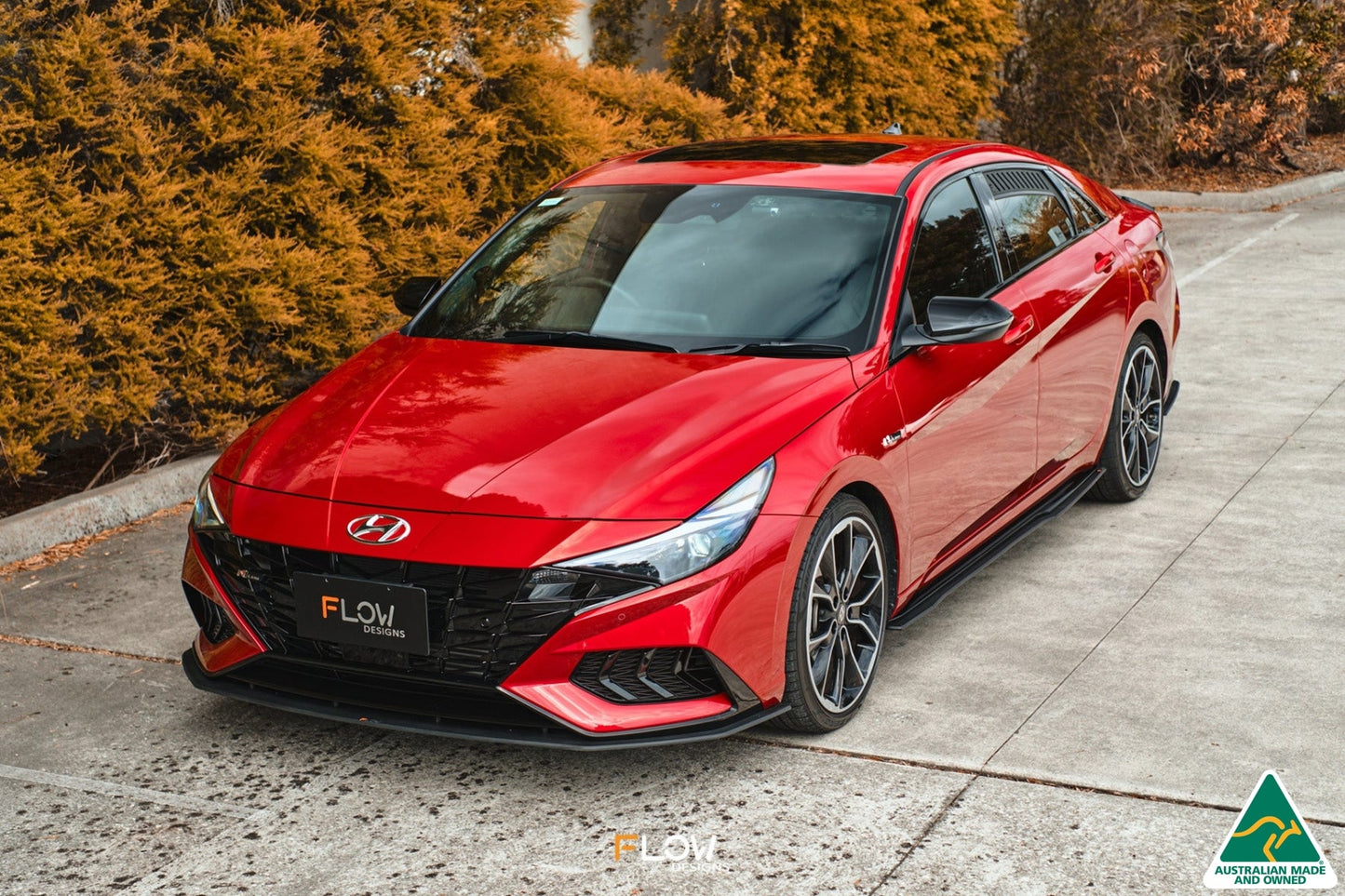 Flow Designs CN7 Elantra N Line Sedan 2020 Front Lip Splitter & Mounting Brace