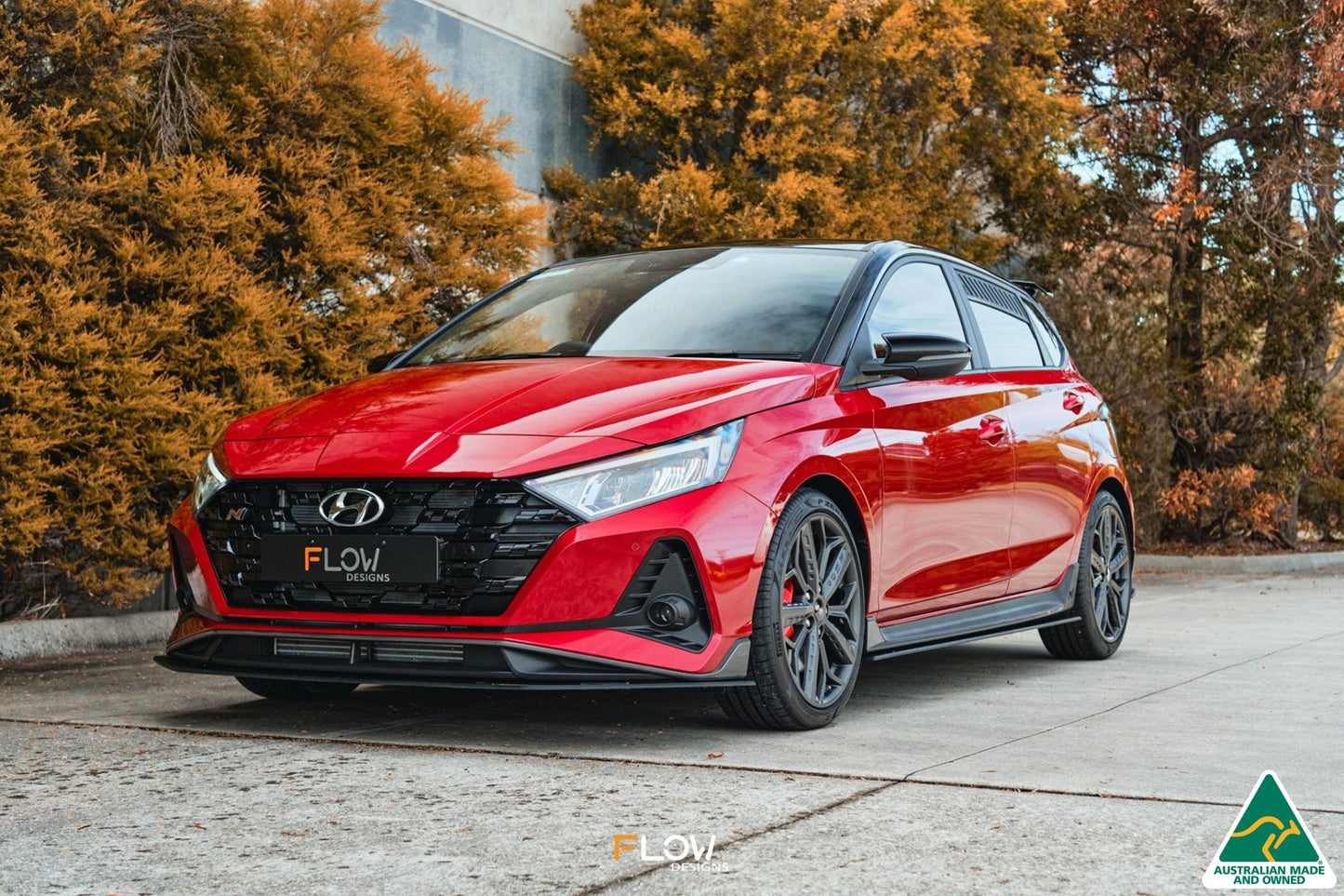 Flow Designs EX-DISPLAY - i20 N BC3 Front Lip Splitter & Mounting Brackets - GLOSS BLACK